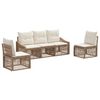 vidaXL Tr&auml;dg&aring;rdsoffset 5 st Beige konstrotting