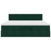 vidaXL Ottoman sängram med madrass mörkgrön 180x200 cm sammet
