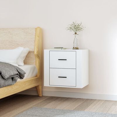 vidaXL Väggmonterade sängbord vit 50x36x47 cm