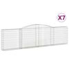 vidaXL Gabioner b&aring;gformade 7 st 400x30x100/120 cm galvaniserat j&auml;rn