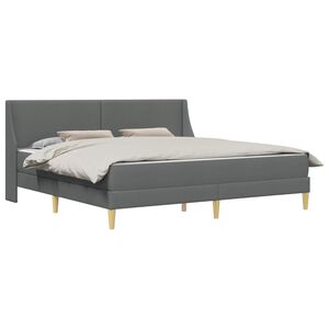 vidaXL S&auml;ngram med madrass M&ouml;rkgr&aring; 180 x 200 cm Polyester