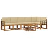 vidaXL Utomhussoffset 7 st Naturlig och Beige