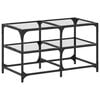 vidaXL Soffbord med transparent glasskiva 78,5x40x45 cm st&aring;l