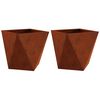 vidaXL Planteringsk&auml;rl 2 pcs Rostig 40 x 40 x 40 cm