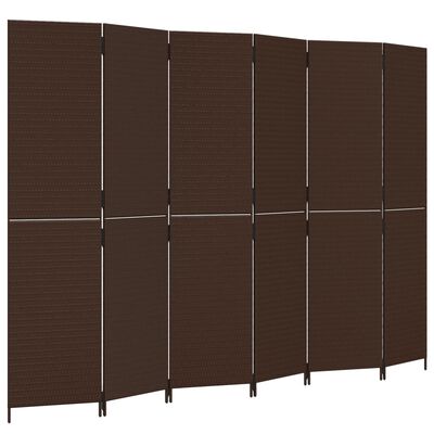 vidaXL Rumsavdelare 6 paneler brun konstrottning