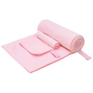 vidaXL Sporthandduk Set 2 st Rosa 50 x 30 cm, 200 x 100 cm