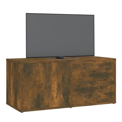 vidaXL Tv-bänk rökfärgad ek 80x34x36 cm konstruerat trä