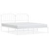 vidaXL S&auml;ngram med huvudgavel metall vit 183x213 cm