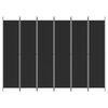 vidaXL Rumsavdelare 6 paneler svart 300x220 cm tyg