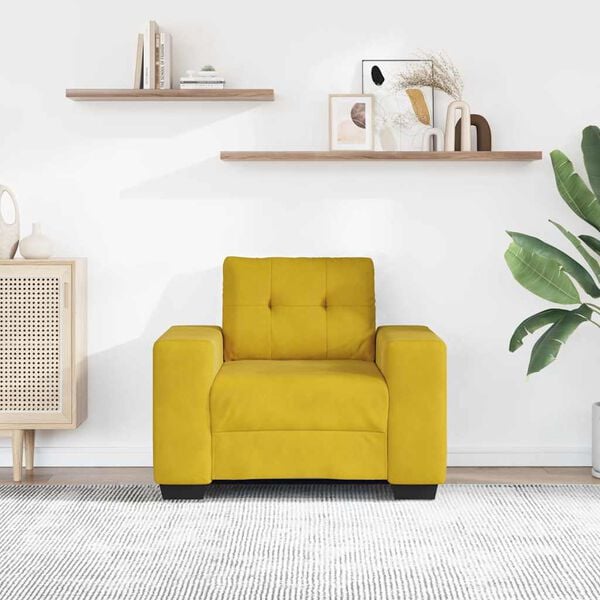 vidaXL Soffstol gul 100x78x80 cm sammet