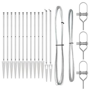 vidaXL St&auml;ngselstolpe 13 pcs Silver St&aring;l