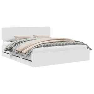 vidaXL S&auml;ngram med huvudgavel Vit 180 x 200 cm Konstruerat tr&auml;