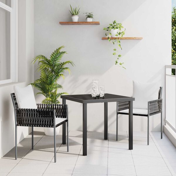 vidaXL Tr&auml;dg&aring;rdsm&ouml;belset 3 pcs Brun och svart PE Rattan