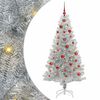 vidaXL Julgran med 150 LED-lampor med stativ Silver 150 cm PET