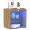 vidaXL Flytande hylla med LED-ljus med hylla Brun 40 x 28,5 x 40 cm