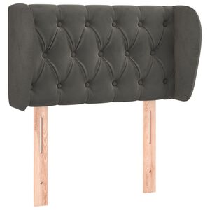 vidaXL S&auml;nggavel med kanter m&ouml;rkgr&aring; 83x23x78/88 cm sammet