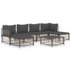 vidaXL Loungegrupp 7 delar med dynor antracit konstrotting