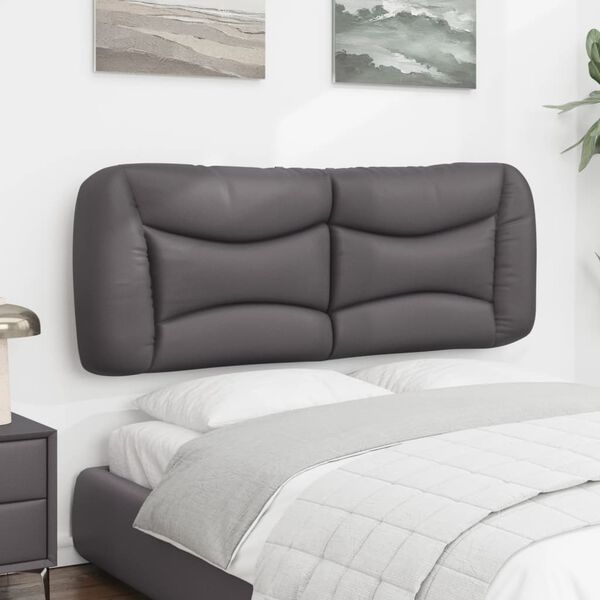 vidaXL Headboard Cushion "Hvar" Grey 140 cm Faux Leather