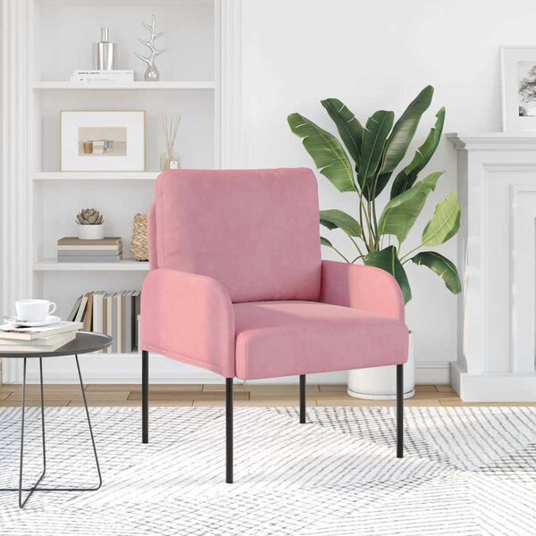 vidaXL Soffor med kudde 55cm Rosa Plywood