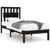 vidaXL S&auml;ngram svart massiv furu 75x190 cm