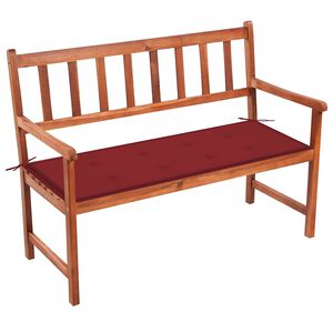 vidaXL Tr&auml;dg&aring;rdsb&auml;nk med dyna 120 cm massivt akaciatr&auml;