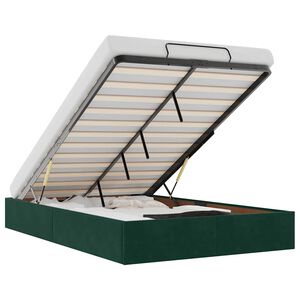 vidaXL Ottoman s&auml;ngram utan madrass m&ouml;rkgr&ouml;n 120x190 cm sammet