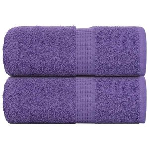 vidaXL Tv&auml;tthanddukar FROGN 2 st lila 30x30 cm 360 gsm