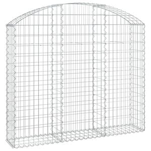 vidaXL Gabion b&aring;gformad 150x30x120/140 cm galvaniserat j&auml;rn