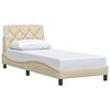 vidaXL Bed Frame without Mattress Cream 80x200 cm Fabric