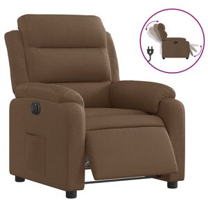 vidaXL Elektrisk reclinerf&aring;t&ouml;lj Brun tyg
