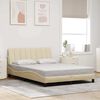 vidaXL Bed Frame without Mattress "Hanko" Cream 140x190 cm Fabric