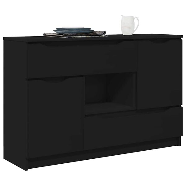 vidaXL Sideboard med l&aring;da Svart 100 x 30 x 65,6 Konstruerat tr&auml;