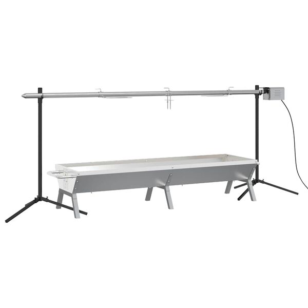 vidaXL Automatisk grill med bricka rostfritt stål