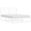vidaXL S&auml;ngram med huvudgavel metall vit 150x200 cm