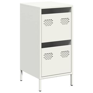 vidaXL Sk&auml;nk vit 35x39x73,5 cm kallvalsat st&aring;l