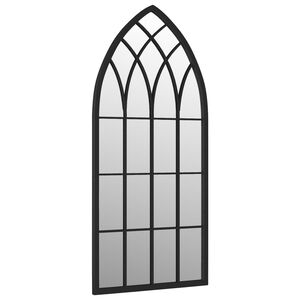 vidaXL Tr&auml;dg&aring;rdsspegel svart 100x45 cm j&auml;rn f&ouml;r utomhusbruk