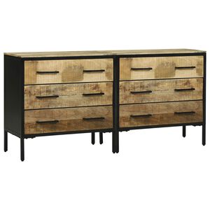 vidaXL Sk&aring;p 70 x 35 x 70 cm Brun Massivt grovt mangotr&auml;