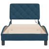 vidaXL Bed Frame with LED without Mattress Blue 90x200 cm Velvet