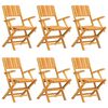 vidaXL Hopf&auml;llbara stolar 6 st 55x61x90 cm massivt tr&auml; i teak