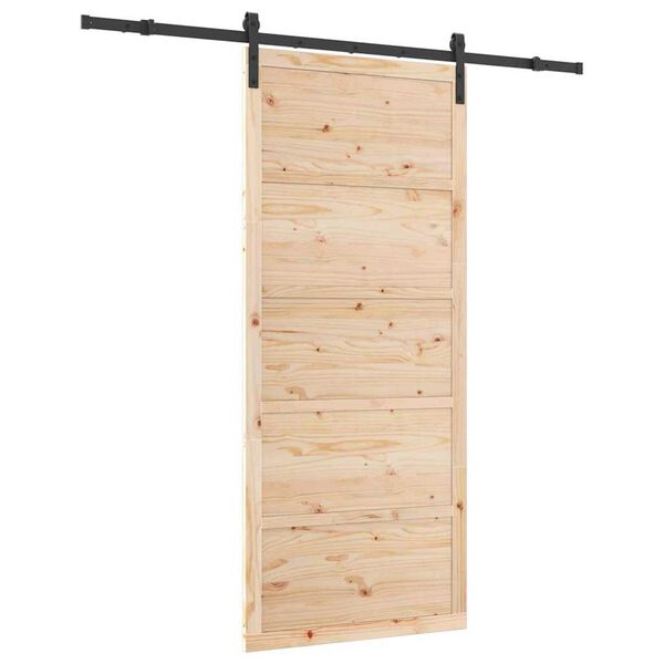 vidaXL Skjutdörr Brun 80 x 208 cm Massiv furu