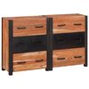 vidaXL Sideboard 3 st Brun 110 x 30 x 75 cm Massivt Akaciatr&auml;