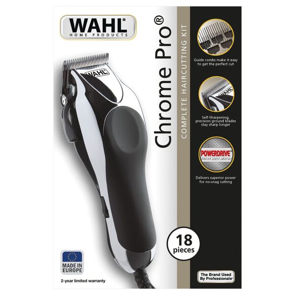 Wahl H&aring;rtrimmer 18 delar Chrome Pro