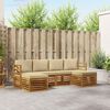 vidaXL Soffgrupper 6 pcs Naturlig och Beige Massivt Akaciatr&auml;