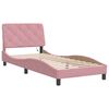 vidaXL Bed Frame with LED without Mattress Pink 90x200 cm Velvet