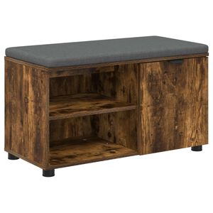 vidaXL Hallb&auml;nk R&ouml;kt Ek 80 x 38 x 46 cm Konstruerat Tr&auml; och Tyg
