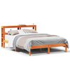 vidaXL S&auml;ngram med huvudgavel vaxbrun 140x190 cm massiv furu