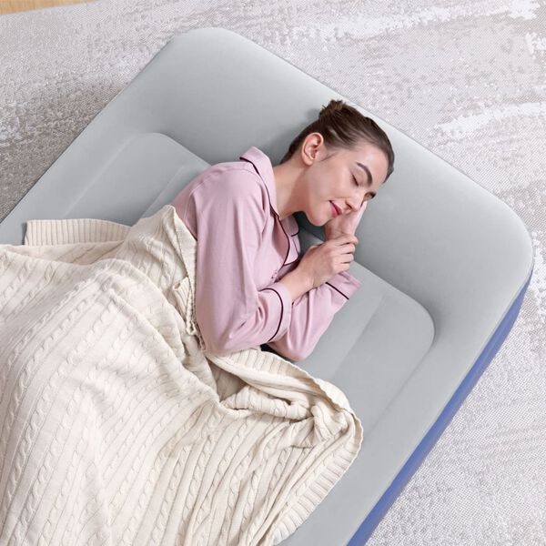 Bestway Luftmadrass Tritech 1-pers 191x97x46 cm blå och grå