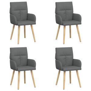 vidaXL Matstolar 4 st Tyg M&ouml;rkgr&aring; 60 x 56 x 96 cm