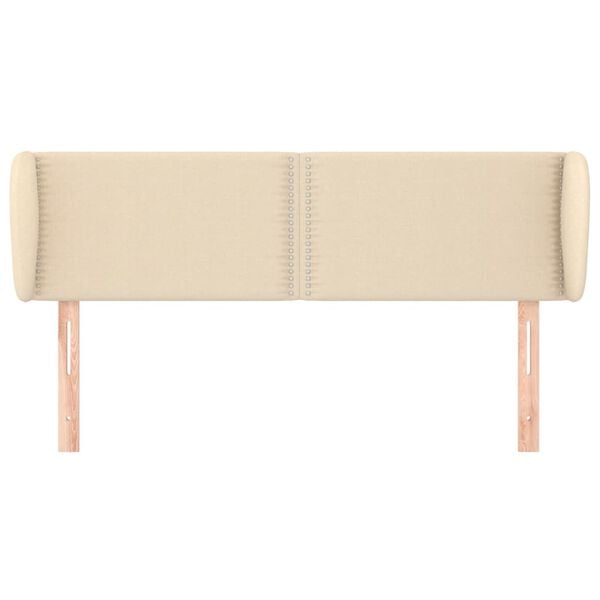 vidaXL S&auml;nggavel med kanter gr&auml;ddvit 147x23x78/88 cm tyg