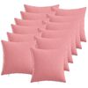 vidaXL Kudd&ouml;verdrag 12 st HEERLEN Rosa 50 x 50 cm Tyg